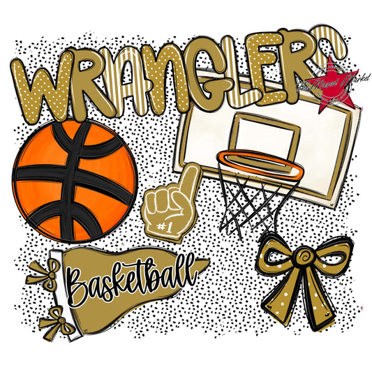 Wranglers Basketball Spirit-Gold