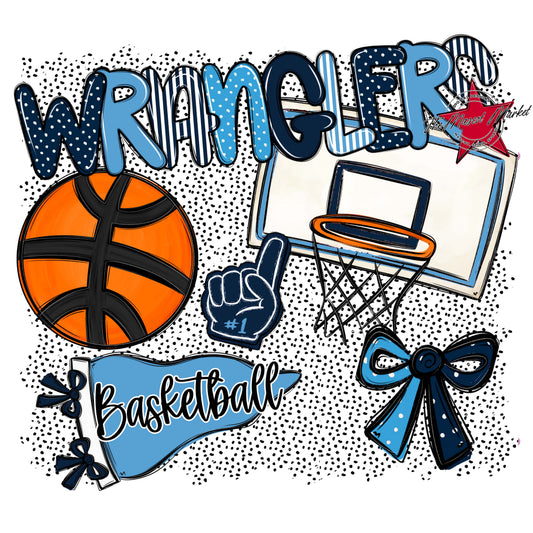 Wranglers Basketball Spirit-Navy & Carolina Blue