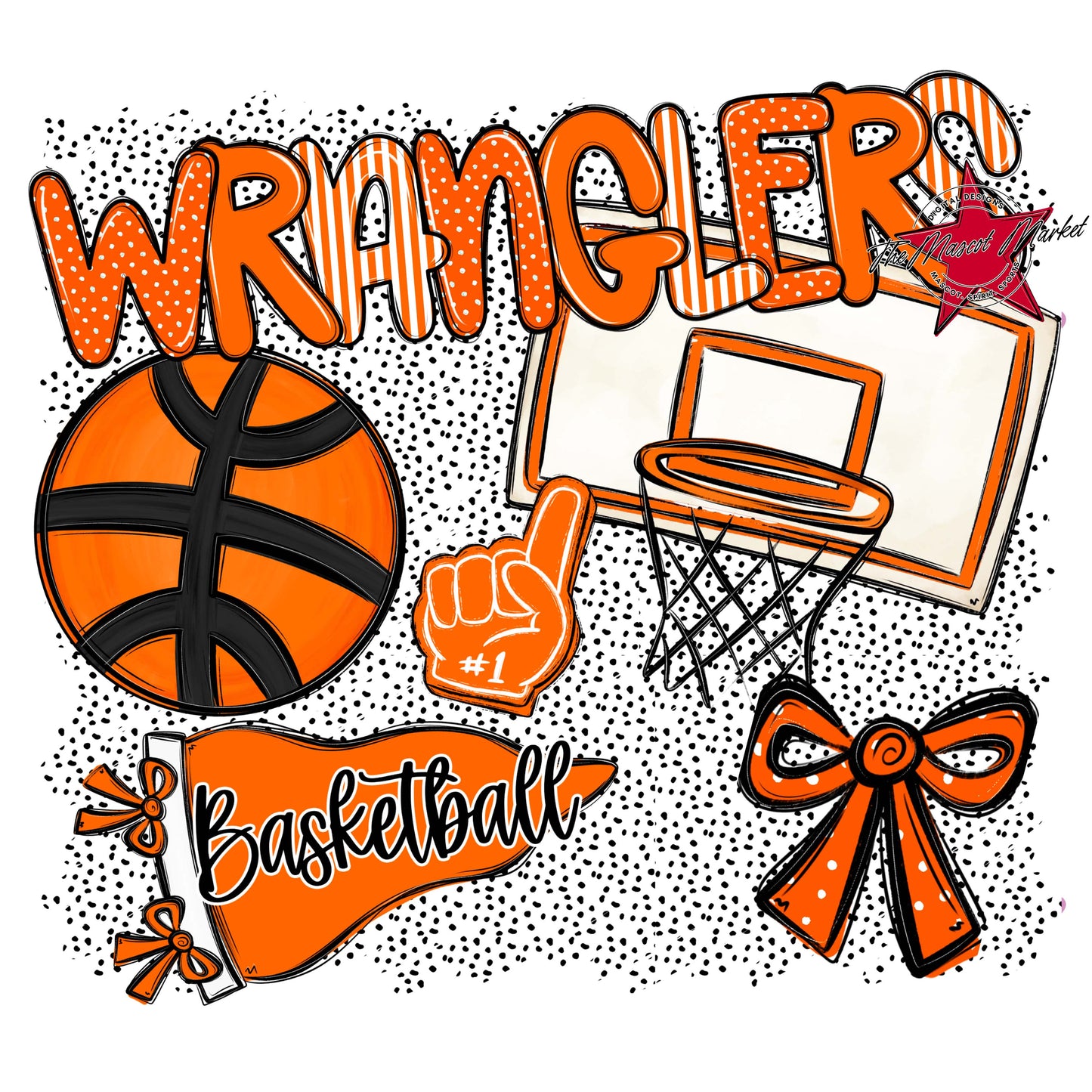 Wranglers Basketball Spirit-Orange