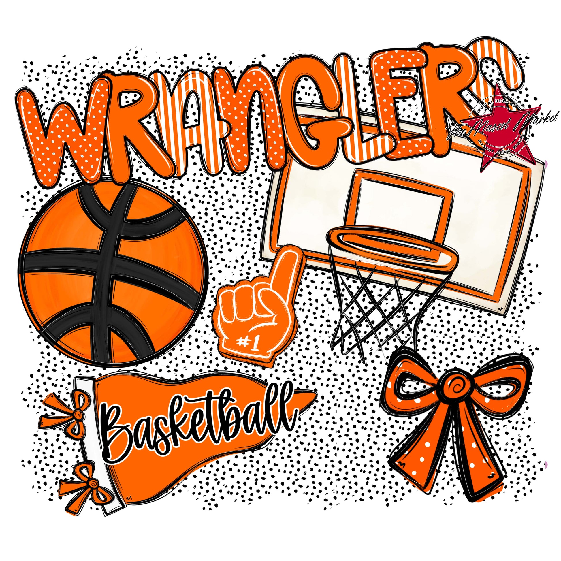 Wranglers Basketball Spirit-Orange