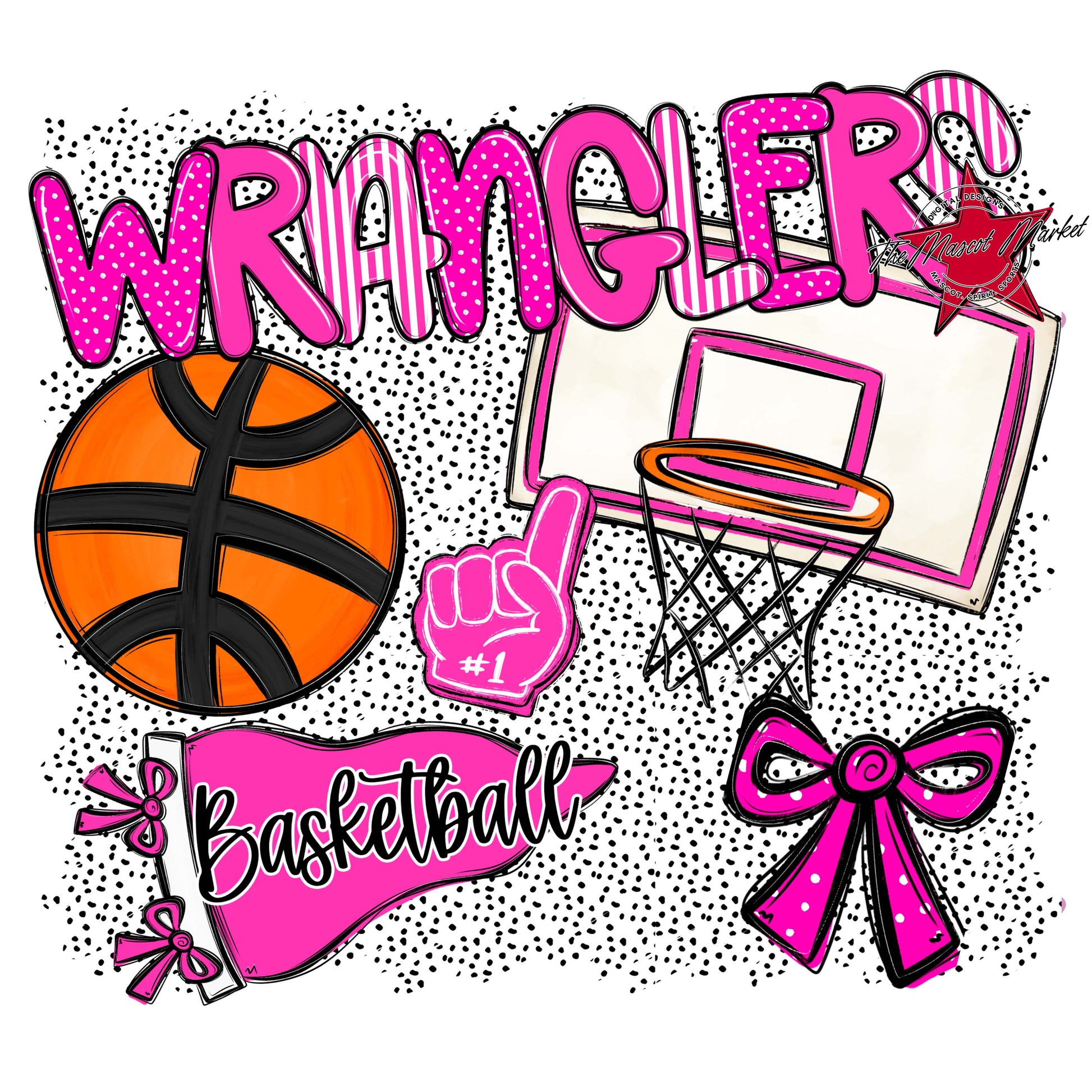 Wranglers Basketball Spirit-Pink
