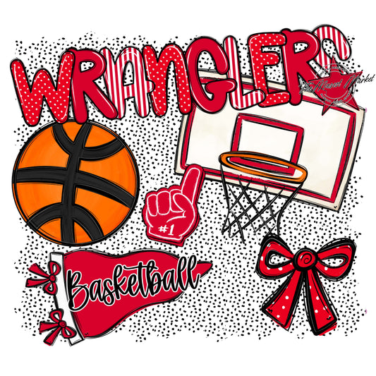 Wranglers Basketball Spirit-Red