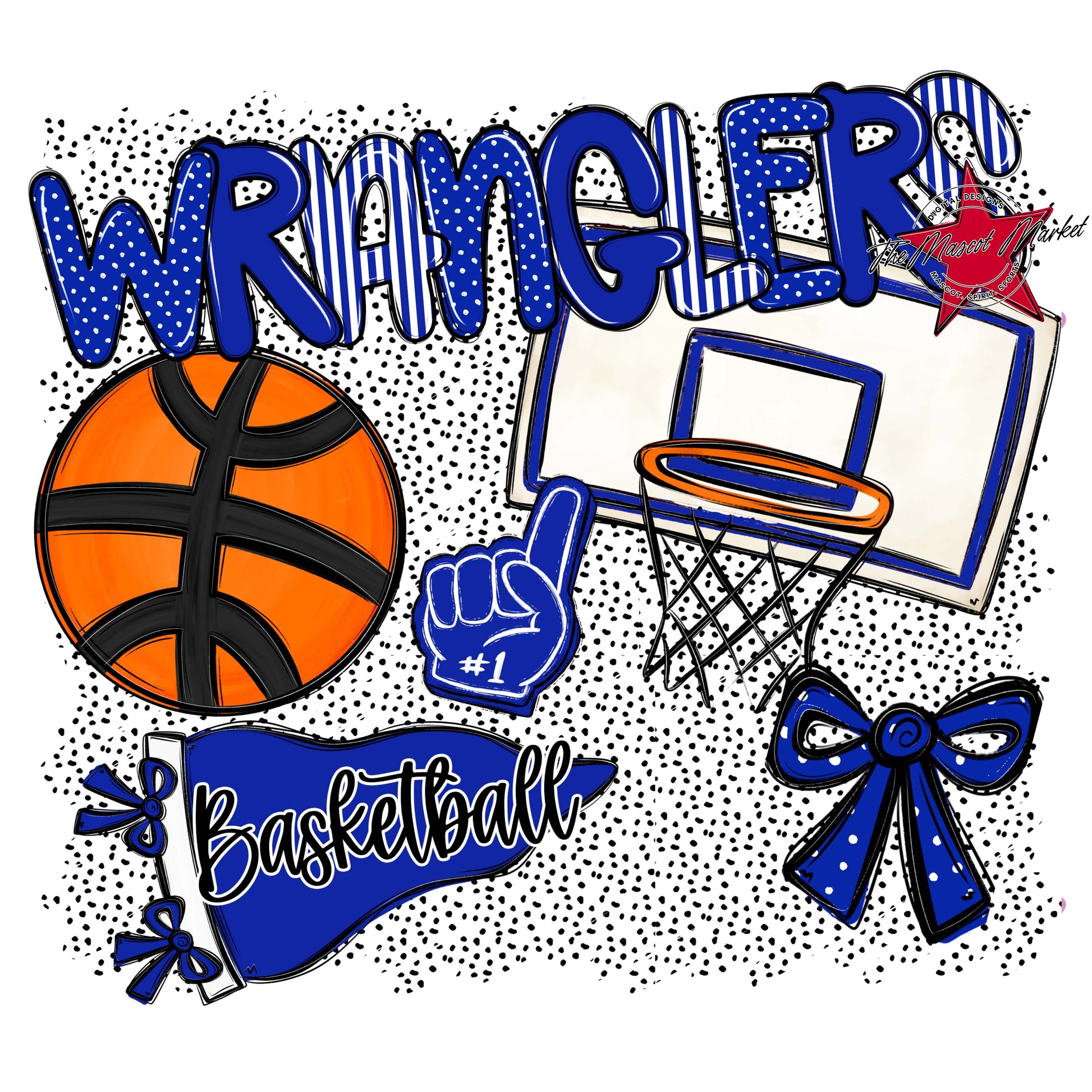 Wranglers Basketball Spirit-Royal Blue