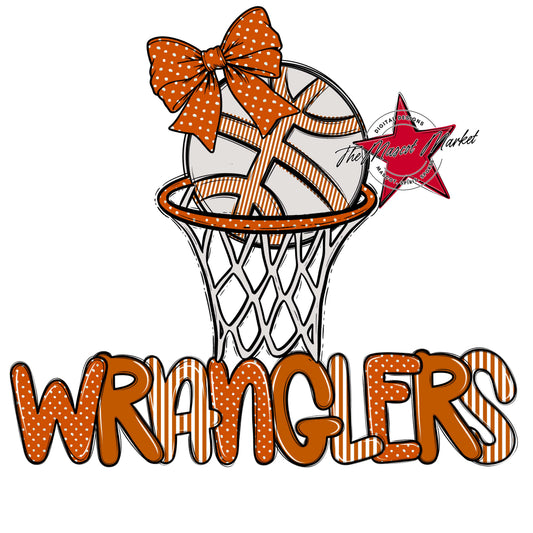 Wranglers Basketball Spirit Design-Burnt Orange