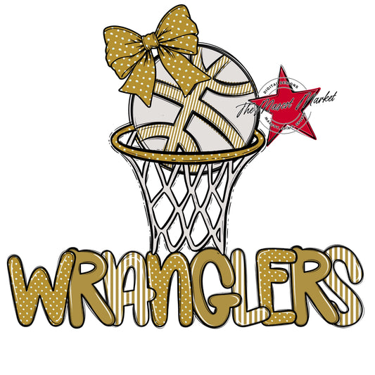 Wranglers Basketball Spirit Design-Gold