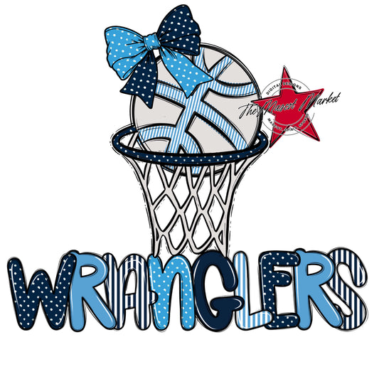 Wranglers Basketball Spirit Design-Navy & Carolina Blue