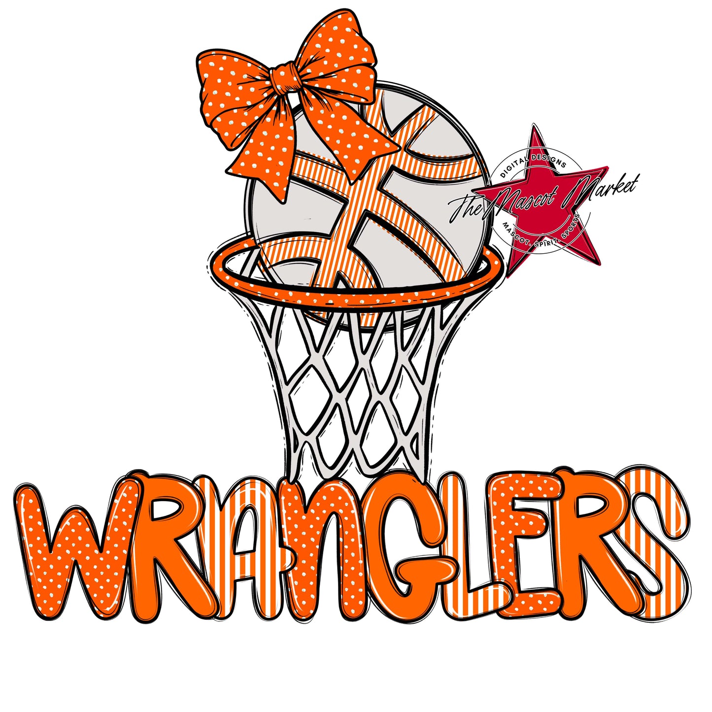 Wranglers Basketball Spirit Design-Orange