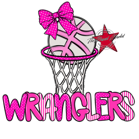 Wranglers Basketball Spirit Design-Pink