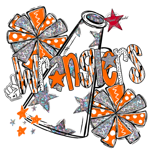 Wranglers Cheer Megaphone Scrape-Orange