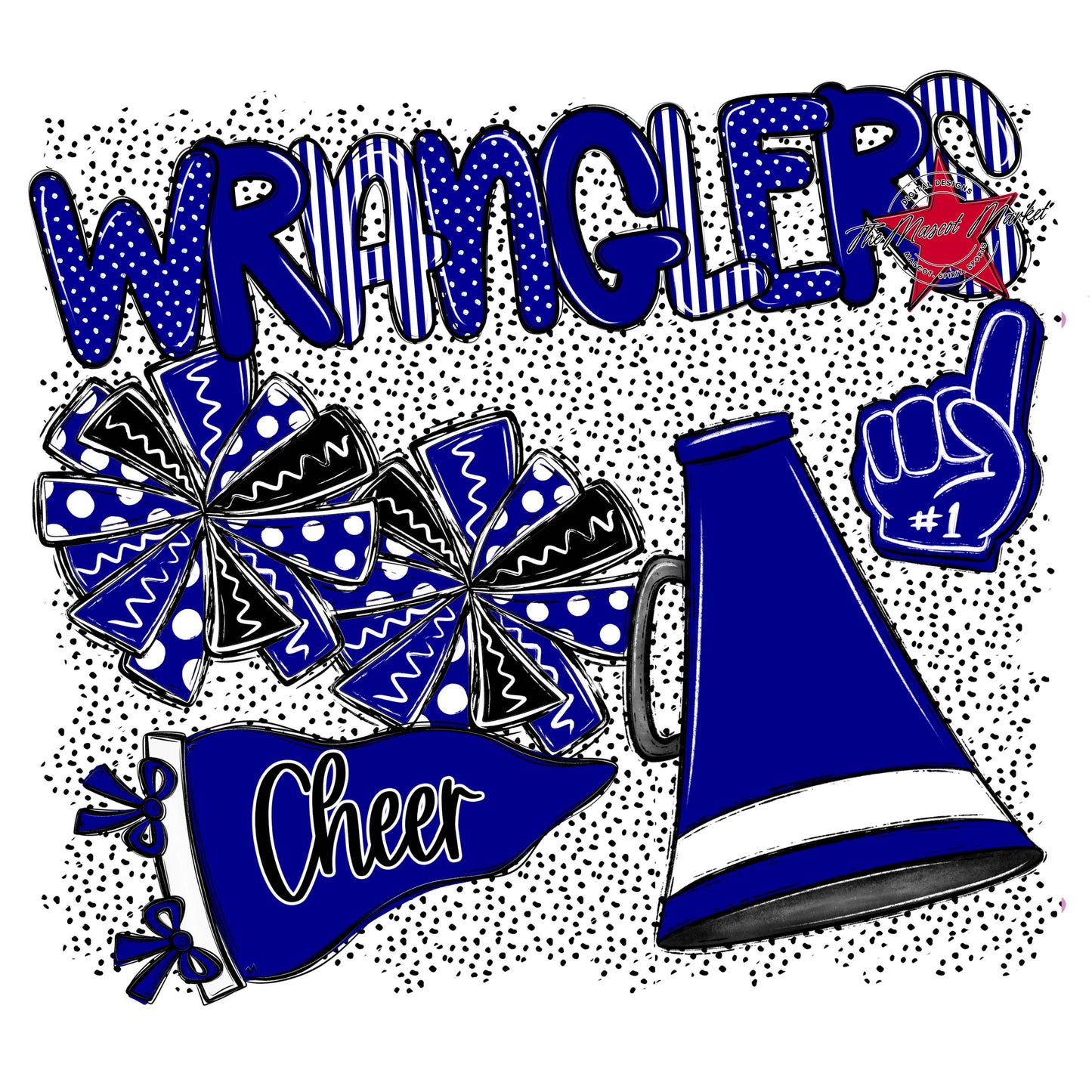 Wranglers Cheer Spirit-Blue