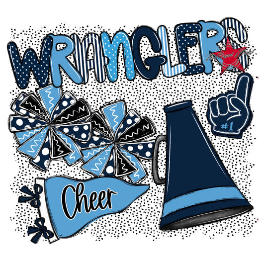 Wranglers Cheer Spirit-Navy & Carolina Blue