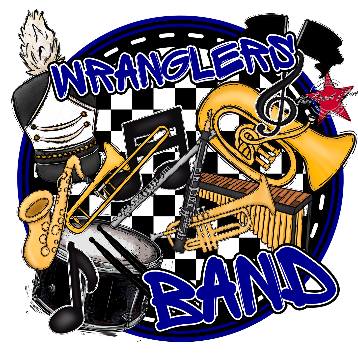 Wranglers Circle Band Design-Blue