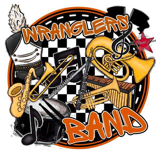Wranglers Circle Band Design-Burnt Orange