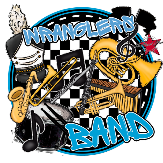 Wranglers Circle Band Design-Carolina Blue