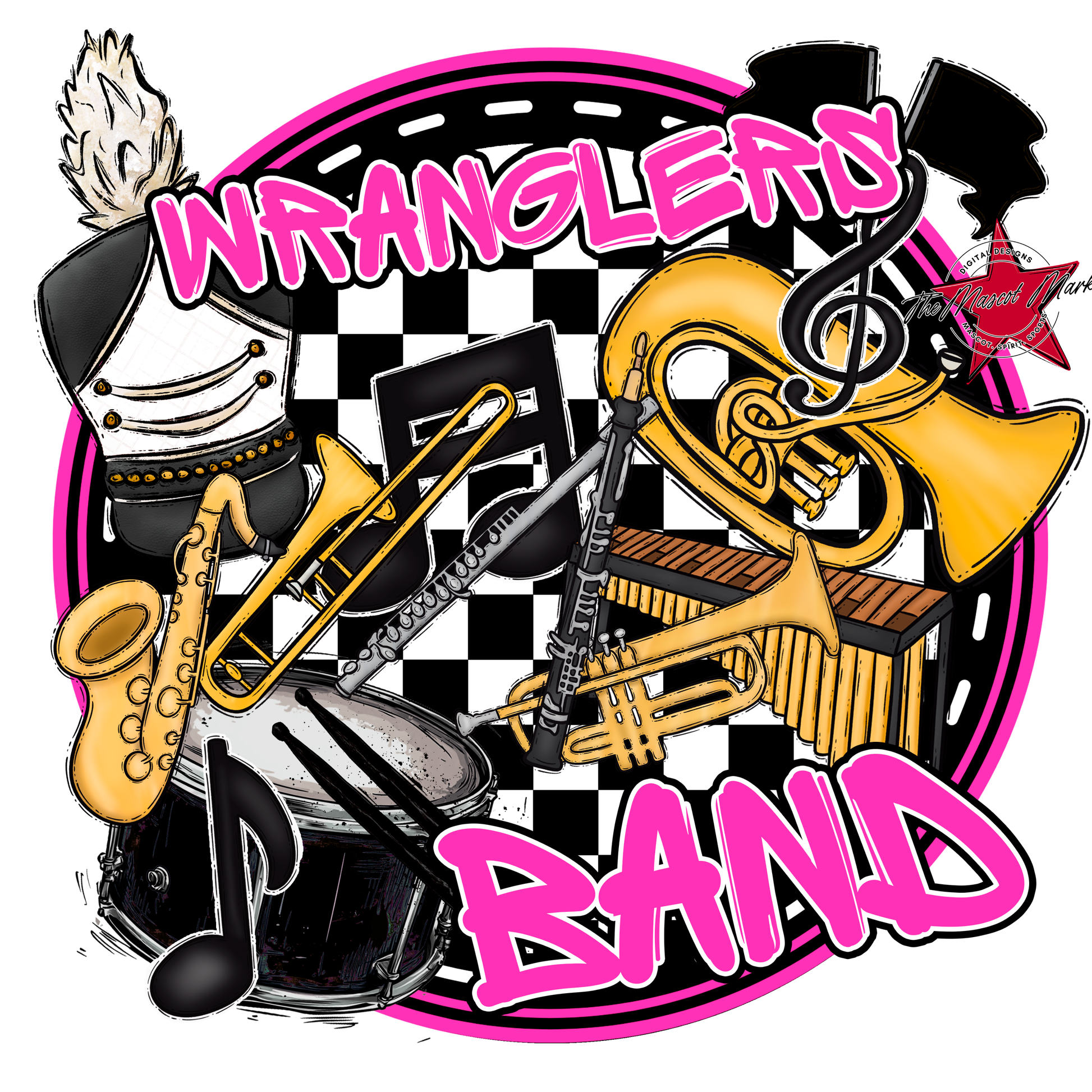 Wranglers Circle Band Design-Pink
