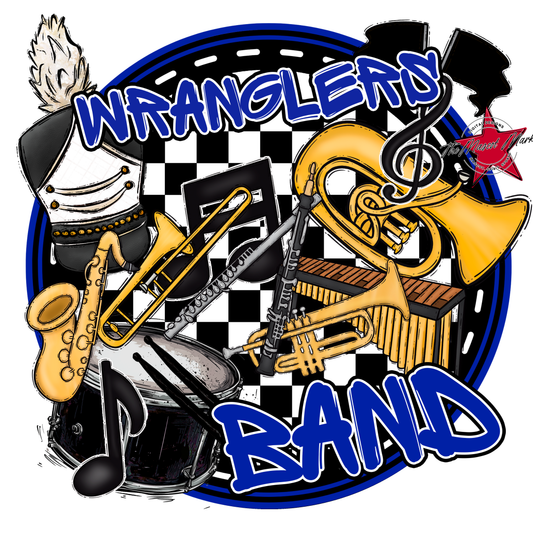 Wranglers Circle Band Design-Royal Blue