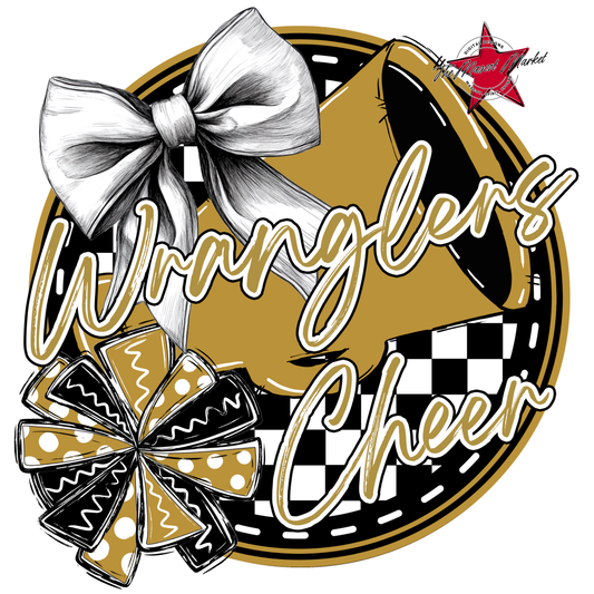 Wranglers Circle Cheer Design-Gold