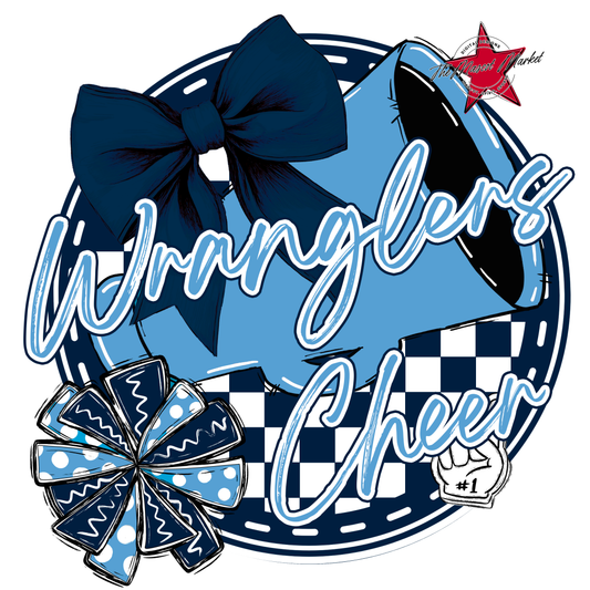 Wranglers Circle Cheer Design-Navy-Carolina Blue