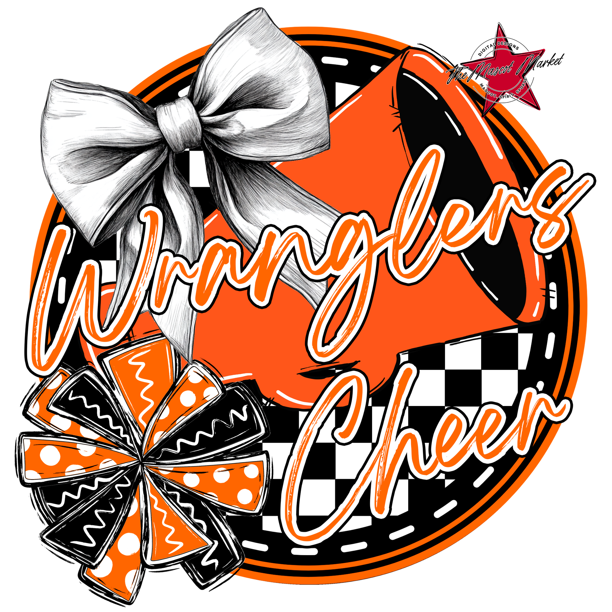 Wranglers Circle Cheer Design-Orange