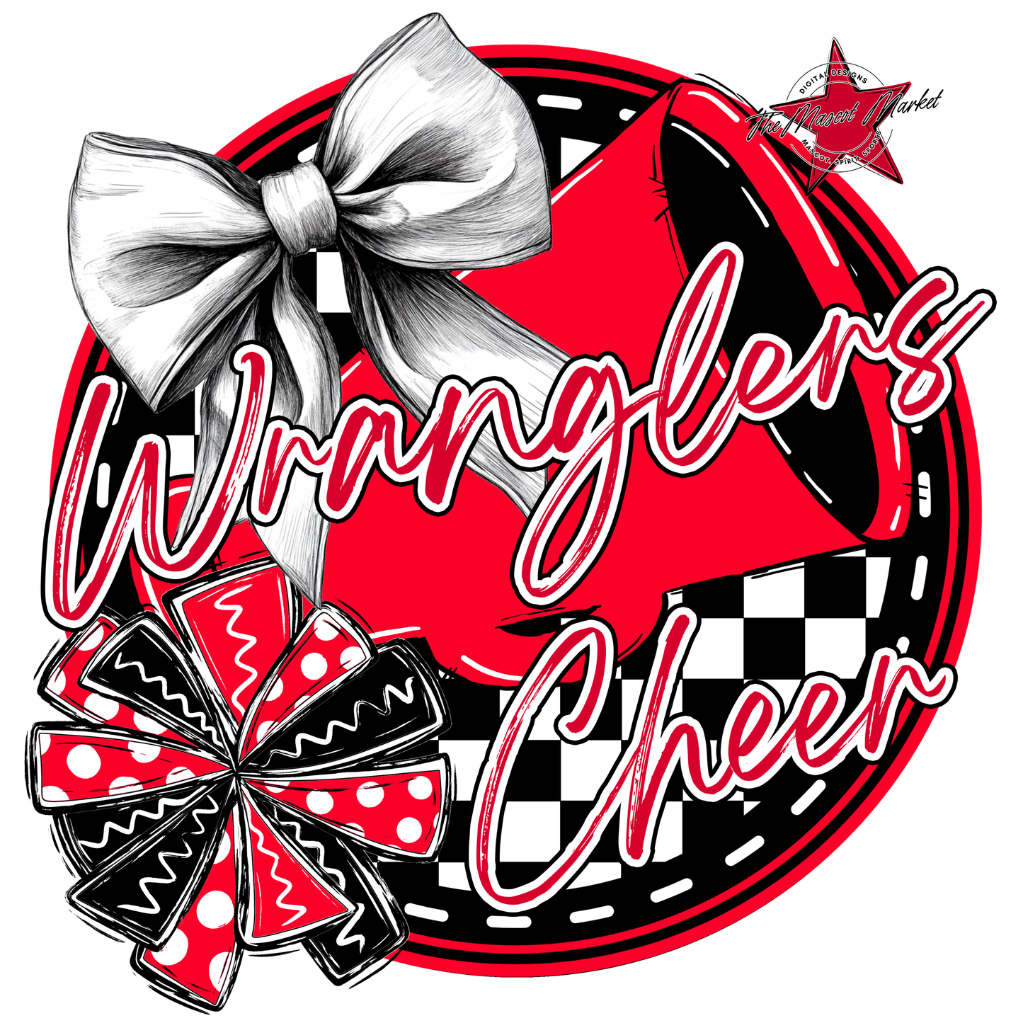 Wranglers Circle Cheer Design-Red