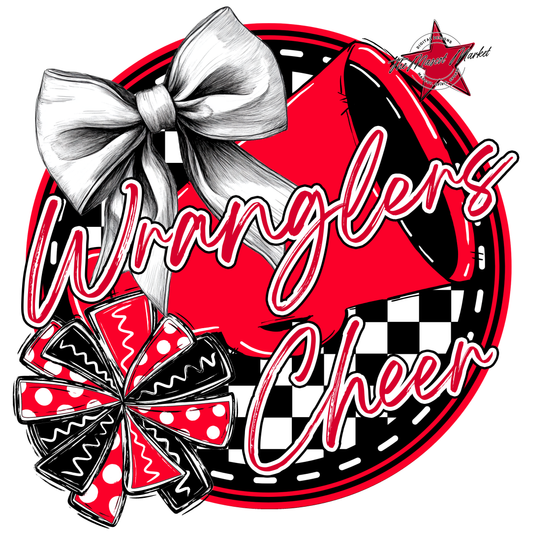 Wranglers Circle Cheer Design-Red