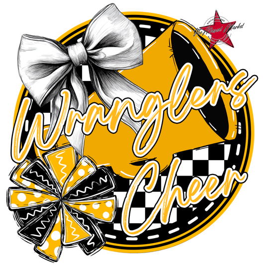 Wranglers Circle Cheer Design-Yellow