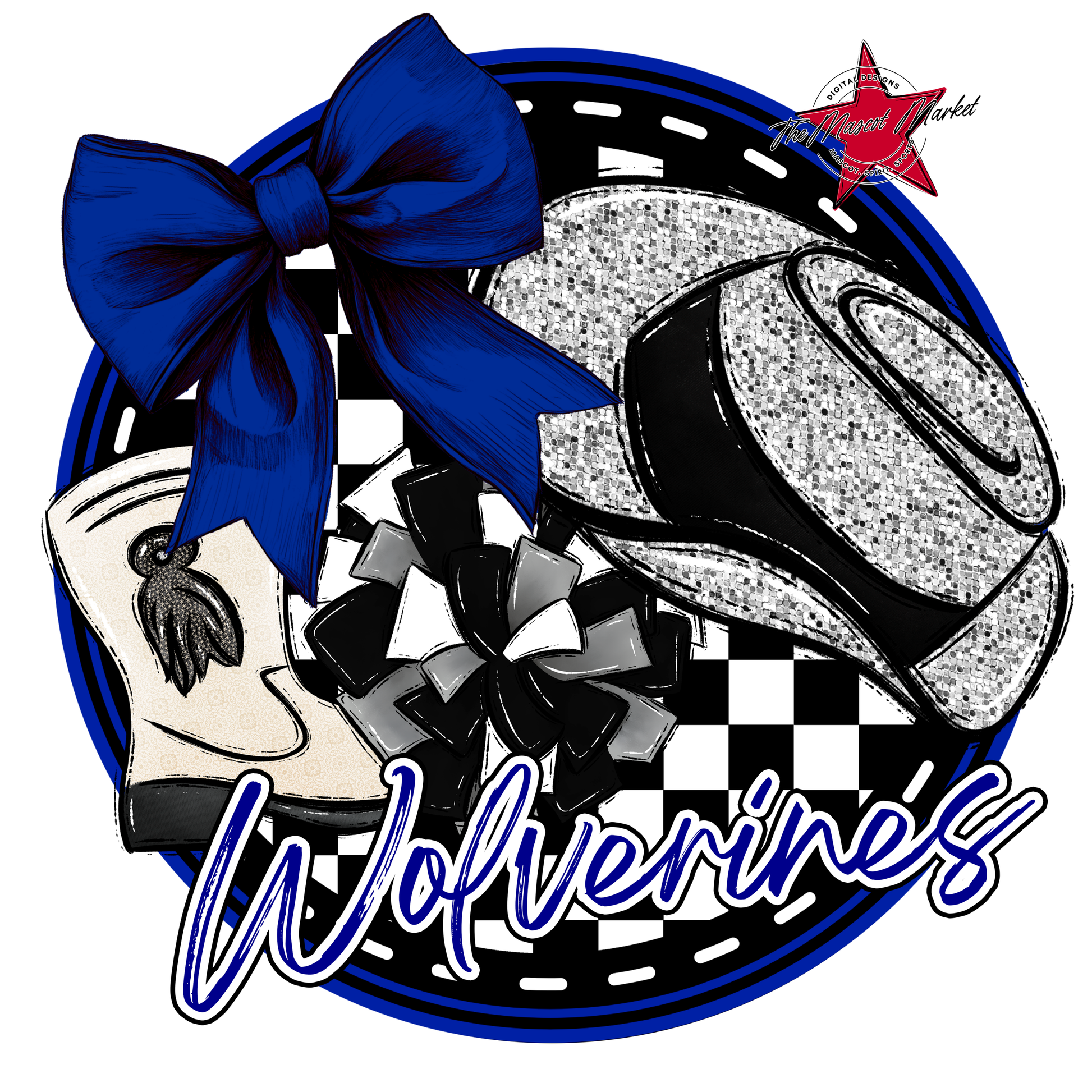 Wranglers Circle Drillteam Design-Blue