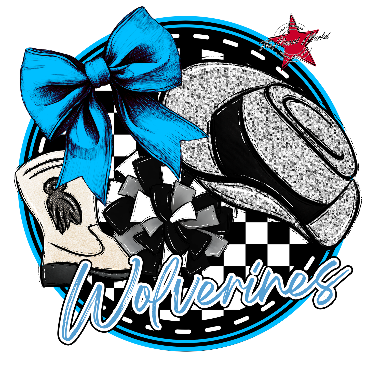 Wranglers Circle Drillteam Design-Carolina Blue