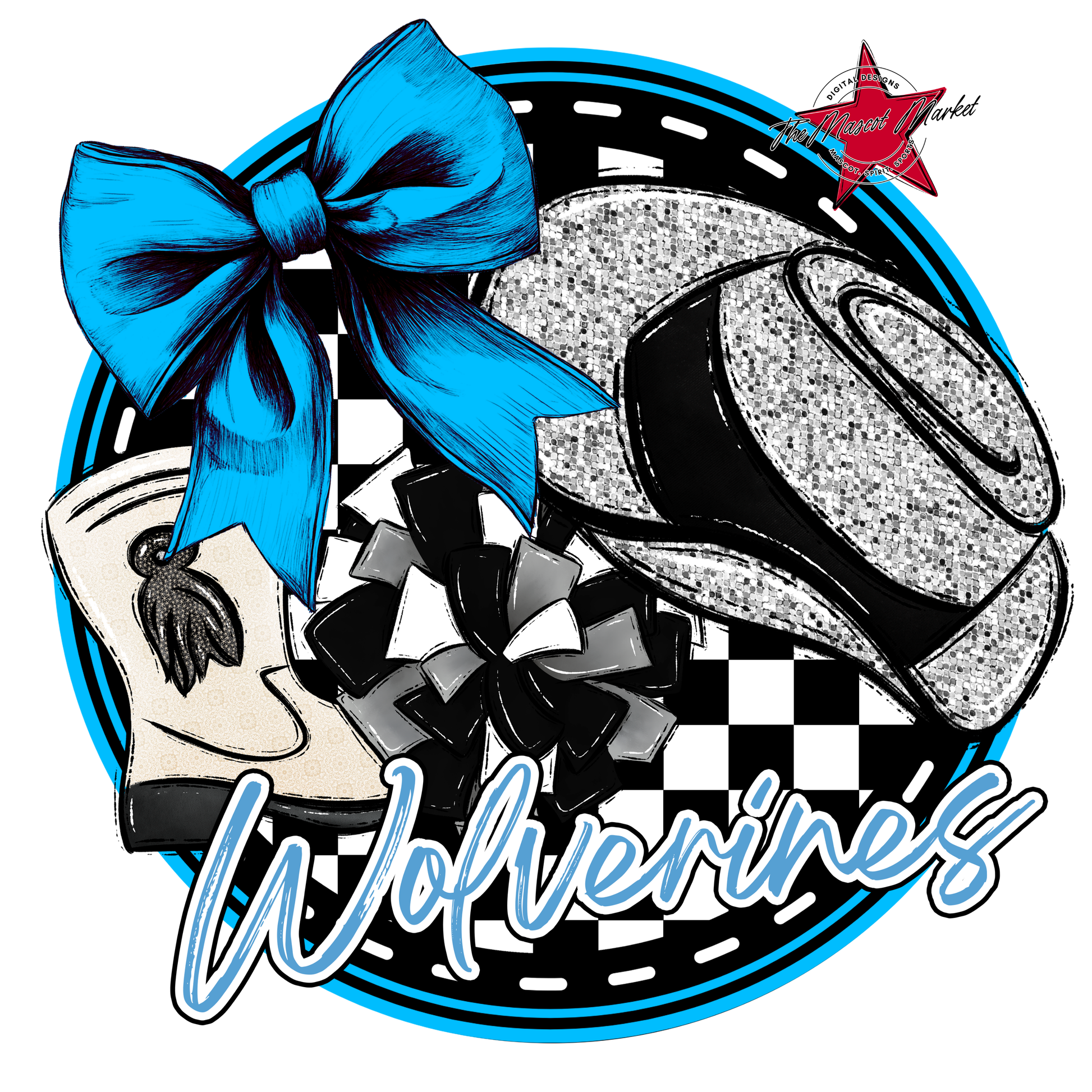 Wranglers Circle Drillteam Design-Carolina Blue