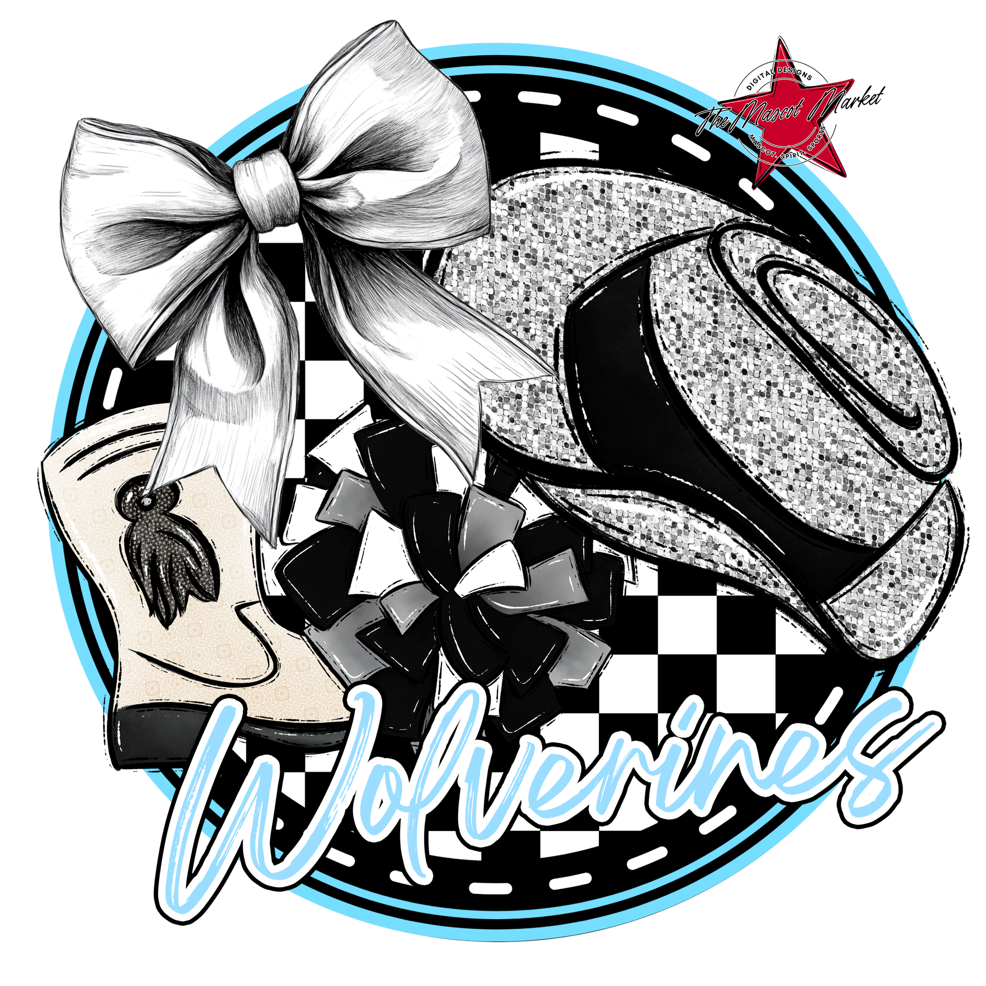 Wranglers Circle Drillteam Design-Columbia Blue