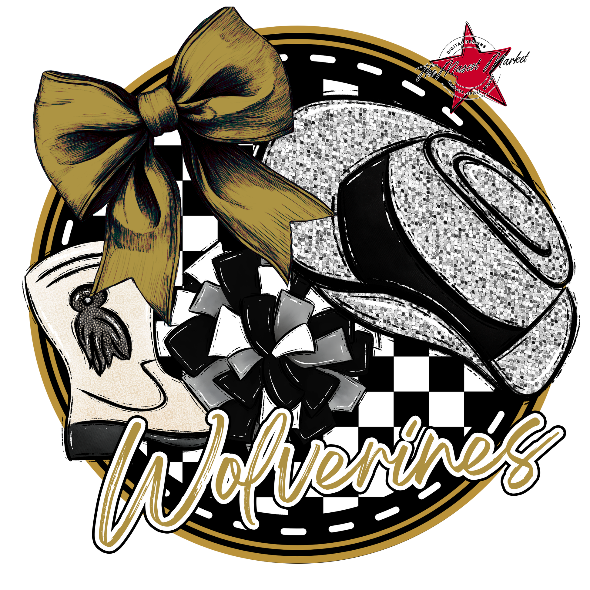 Wranglers Circle Drillteam Design-Gold