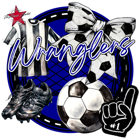 Wranglers Circle Soccer Design-Blue