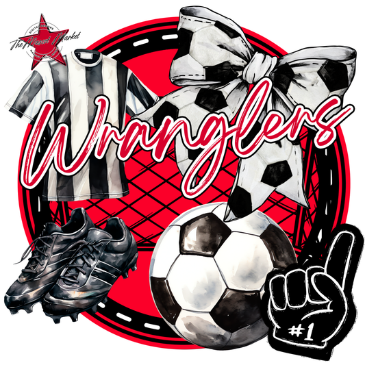 Wranglers Circle Soccer Design-Red