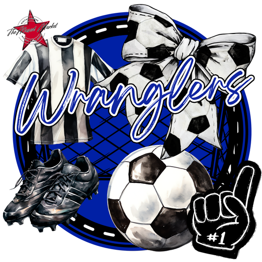 Wranglers Circle Soccer Design-Royal Blue