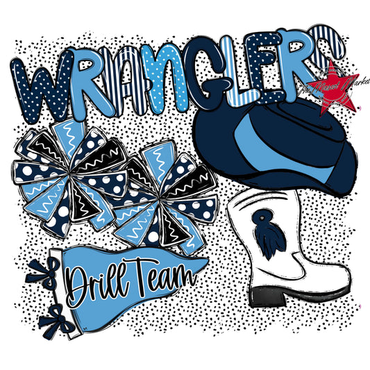 Wranglers Drillteam Spirit-Navy & Carolina Blue