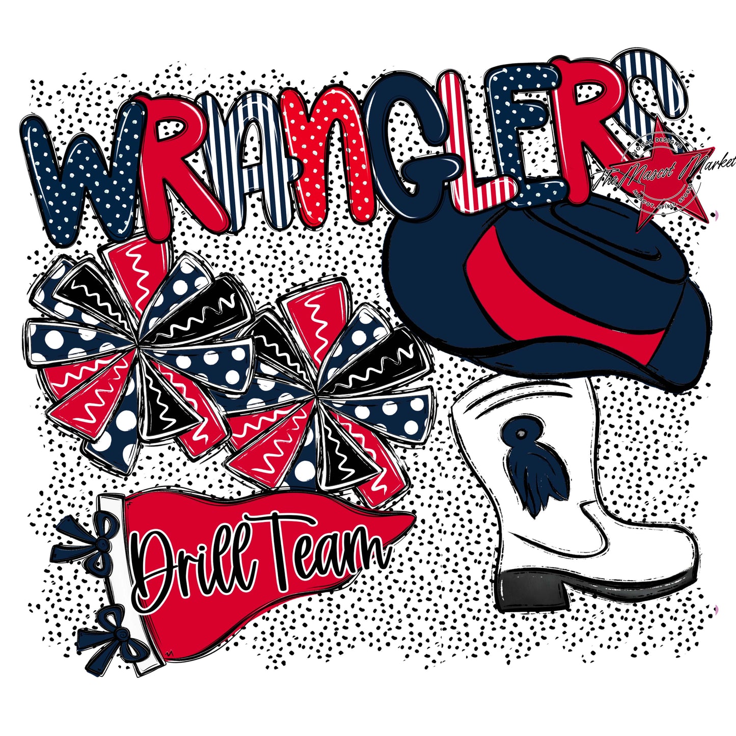Wranglers Drillteam Spirit-Navy & Red