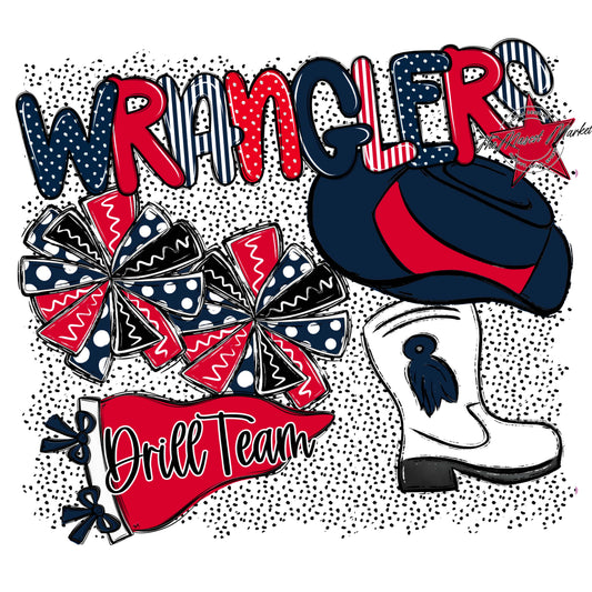 Wranglers Drillteam Spirit-Navy & Red