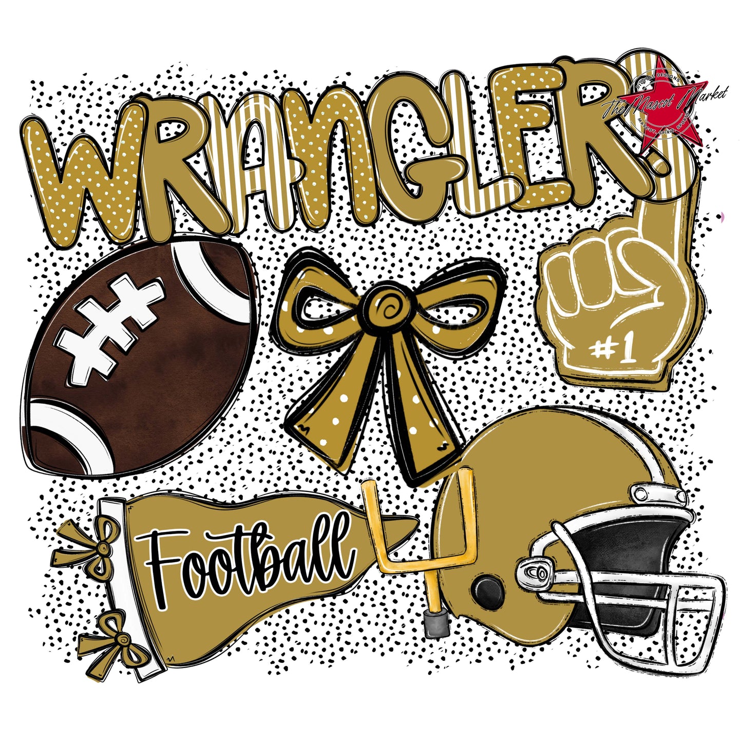 Wranglers Football Spirit-Gold
