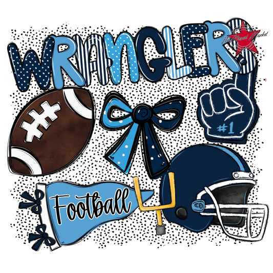 Wranglers Football Spirit-Navy & Carolina Blue
