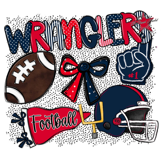 Wranglers Football Spirit-Navy & Red
