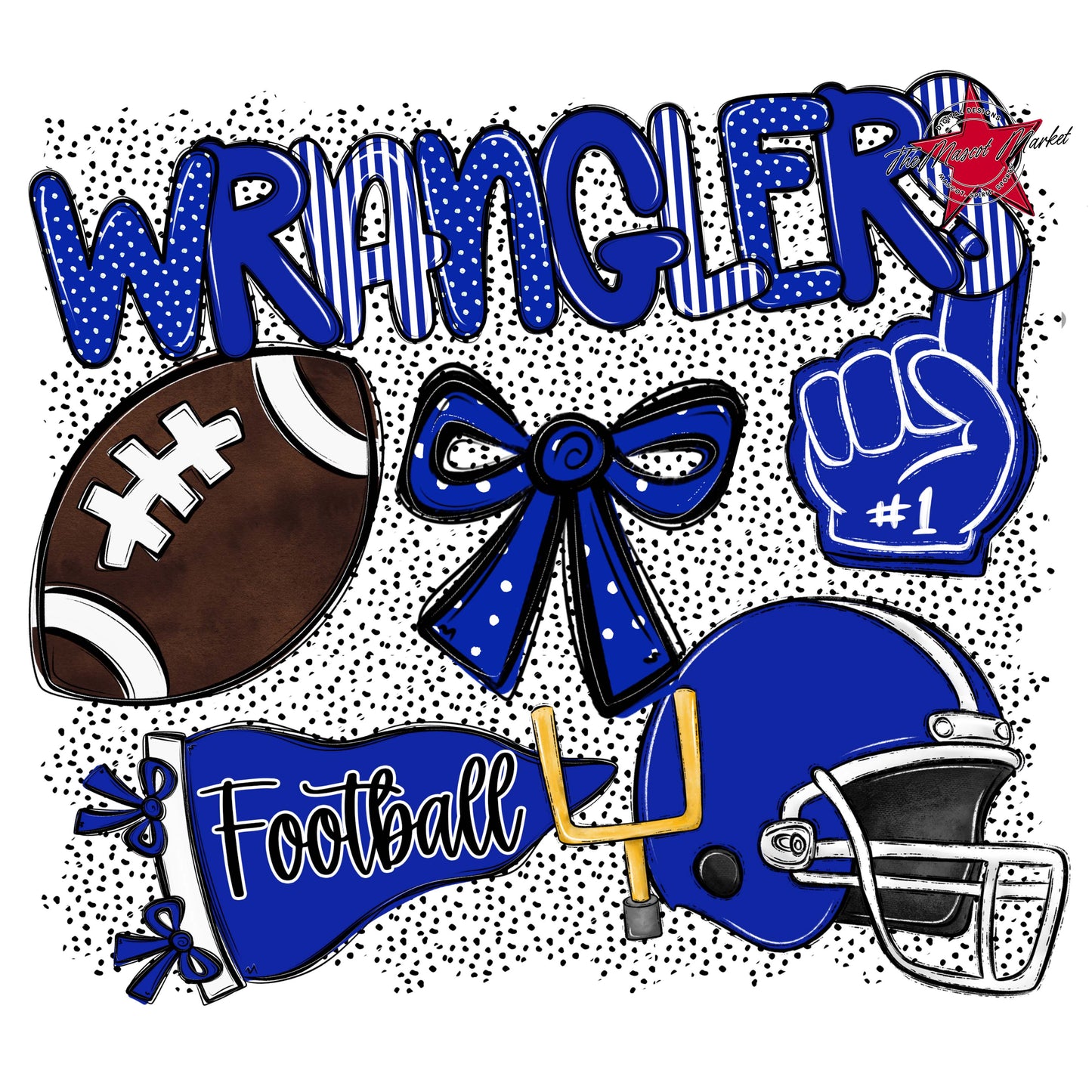 Wranglers Football Spirit-Royal Blue
