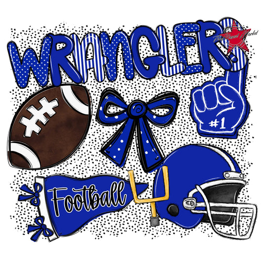 Wranglers Football Spirit-Royal Blue