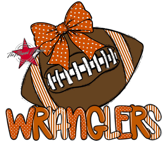 Wranglers Football Spirit Design-Burnt Orange