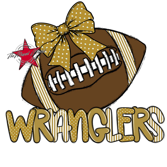 Wranglers Football Spirit Design-Gold