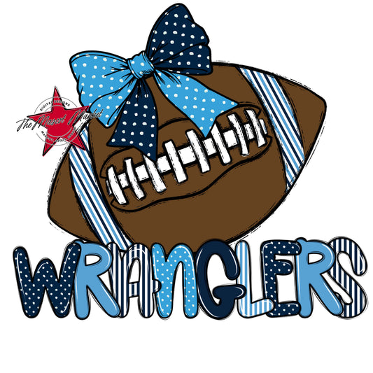 Wranglers Football Spirit Design-Navy & Carolina Blue