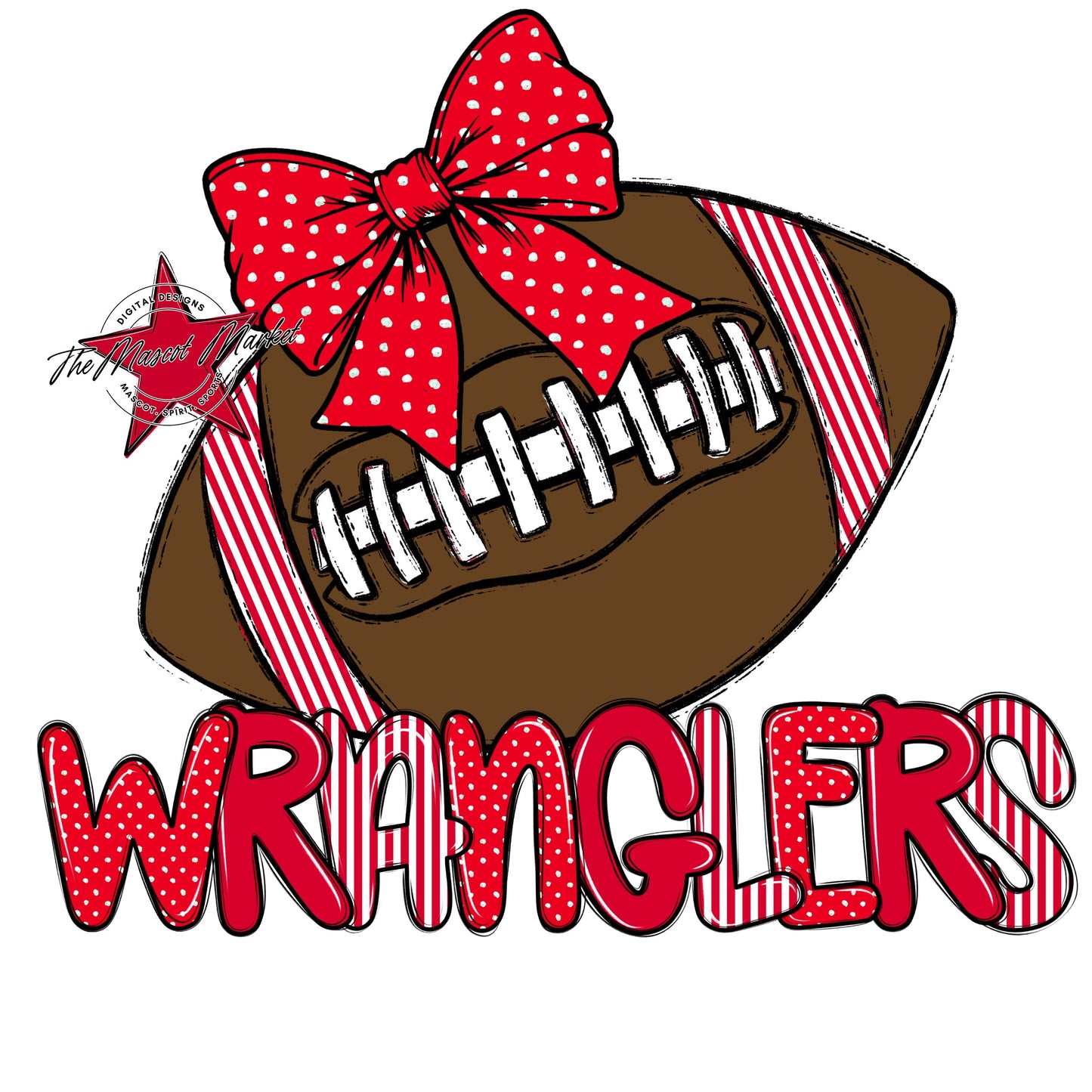 Wranglers Football Spirit Design-Red