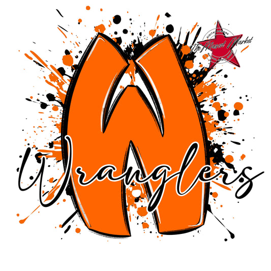 Wranglers Mascot Splatter-Orange