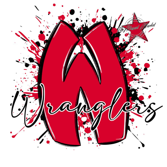 Wranglers Mascot Splatter-Red