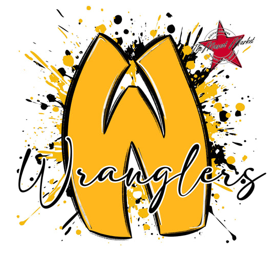 Wranglers Mascot Splatter-Yellow