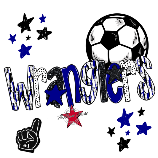 Wranglers Soccer Scrape-Blue